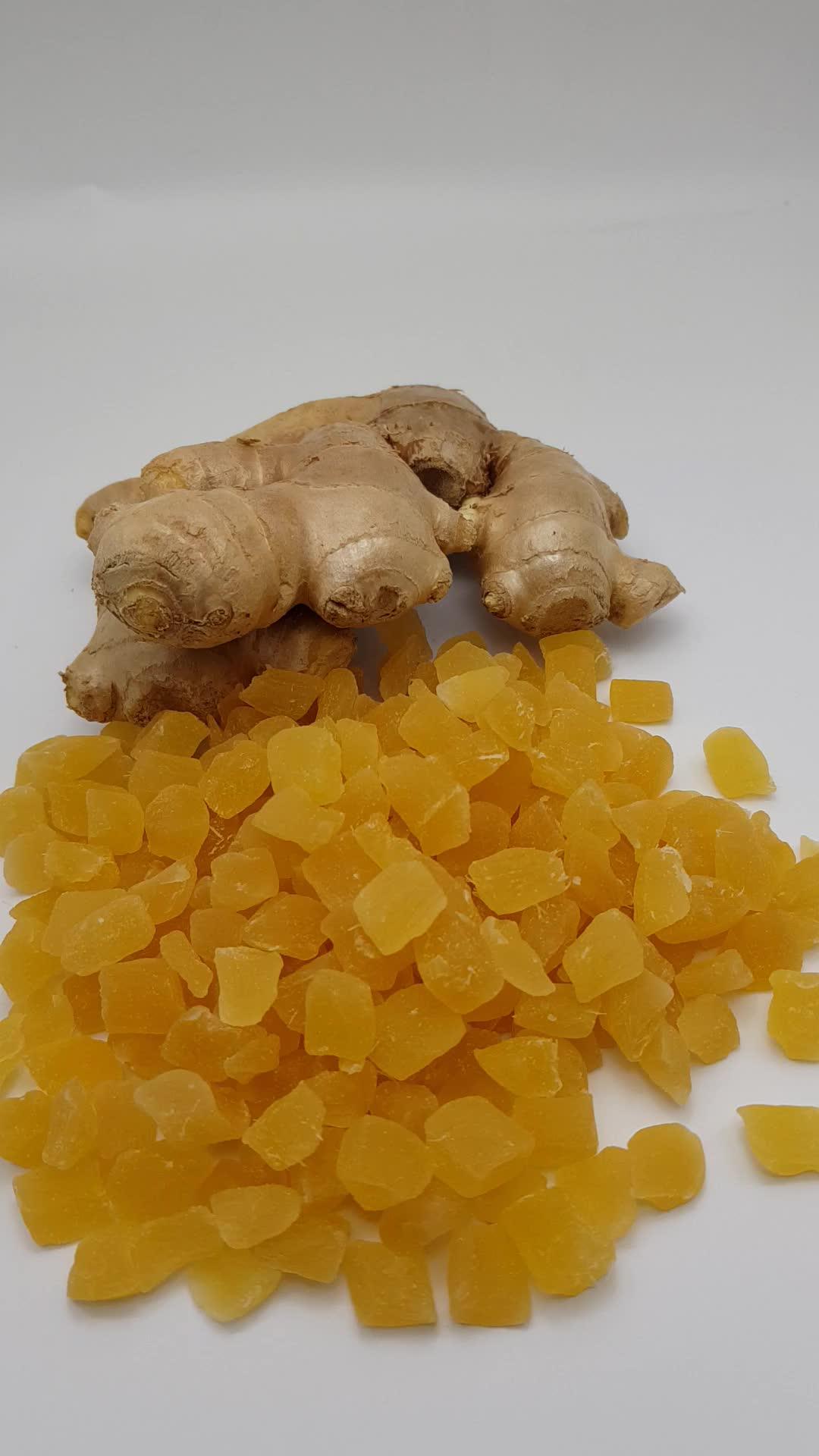 Low Sugar Dried Dehydrated Ginger Dices 810mm From Thailand Export Grade With High Quality