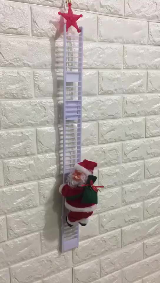 electric plush ladder climbing santa
