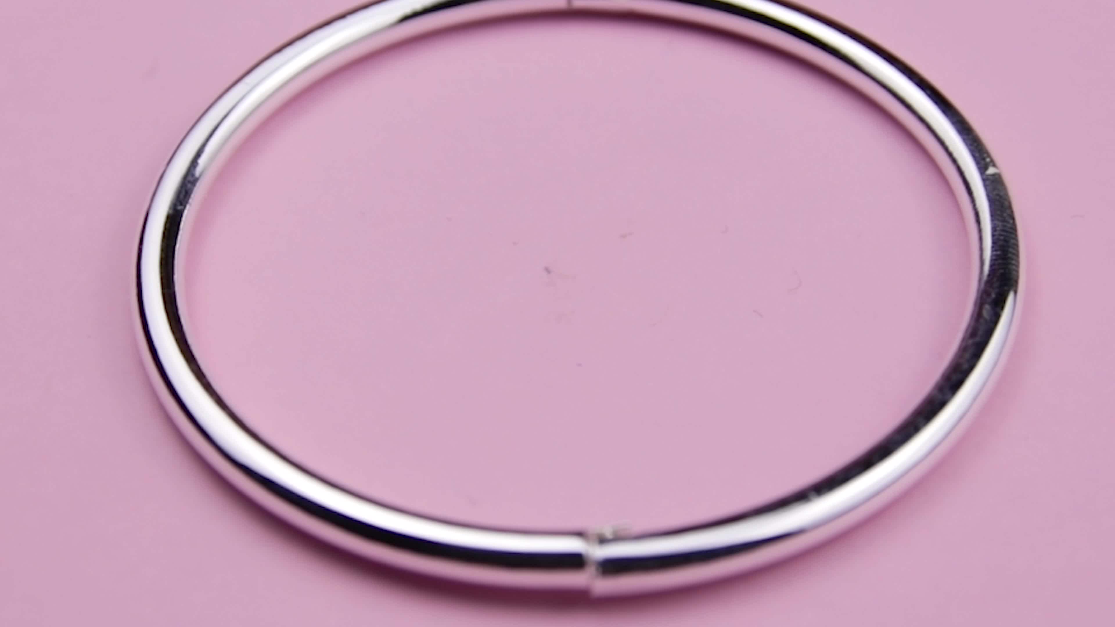 TreasureBay Bracciale Rigido Donna In Argento 925 – Design Doppia Barra Intrecciata – Regolabile 16-19,5 Cm