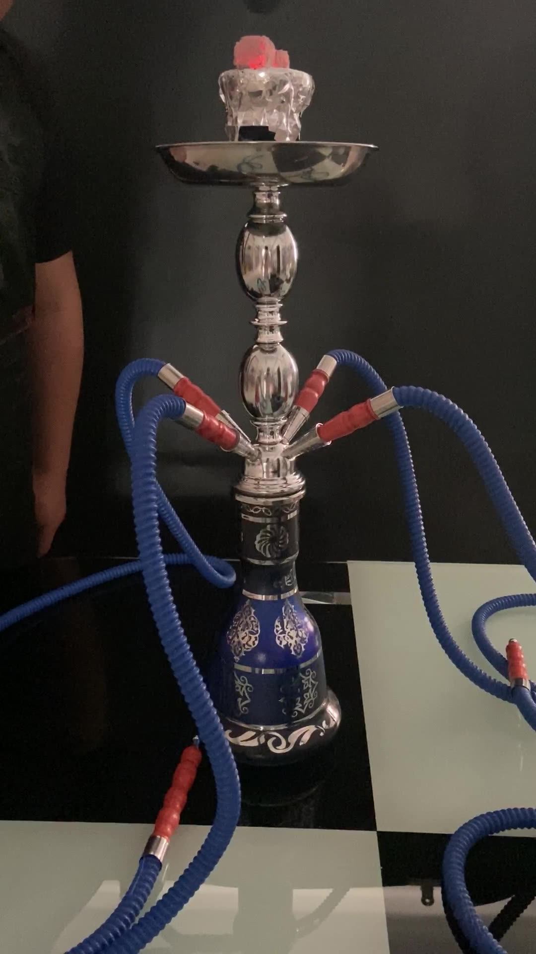 New Style 4 Hose Hookah Set Wholesalers Hookah Shisha 3 Colors Hooka