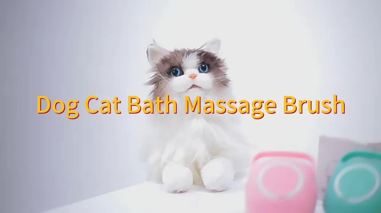 2 In 1 Bathroom Dog Bath Brush Massage Soft Safety Silicone Comb With