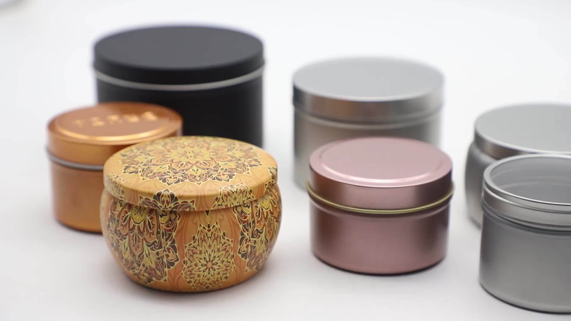 China Factory Cheap Seamless Metal Tins 4 Oz Gold Silver Empty Candle