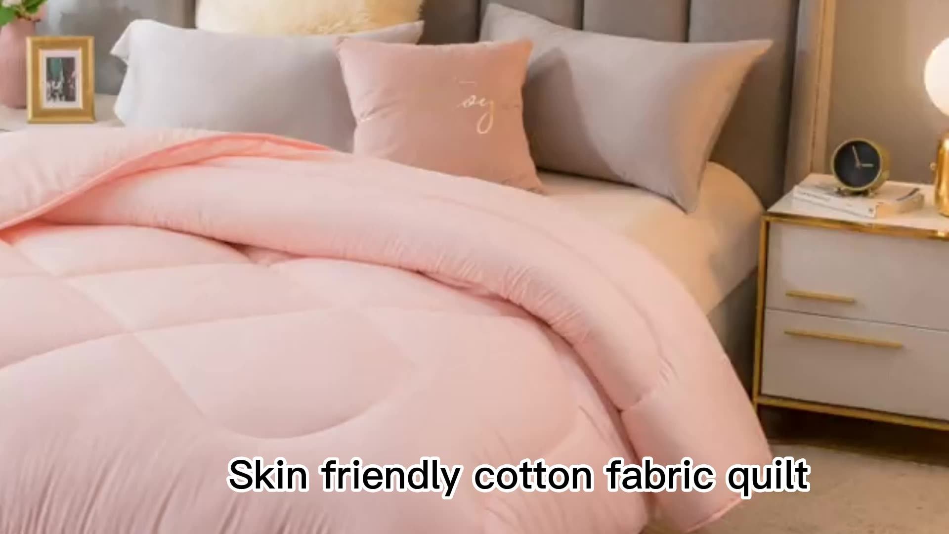 Wholesale Cheap Cotton Fabric Hotel Bed Quilt Polyester Blend