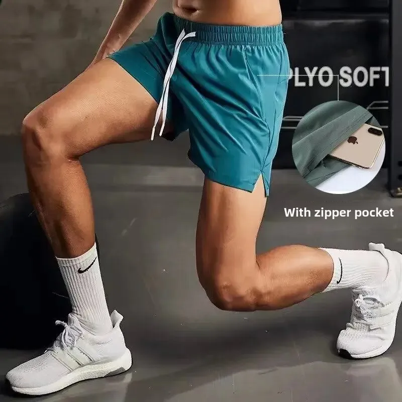 Running Sports Shorts Men's and Women's Professional Marathon Track and Field Three-point Pants Quick-drying Ice Silk Summer Leisure Training Fitness Pants