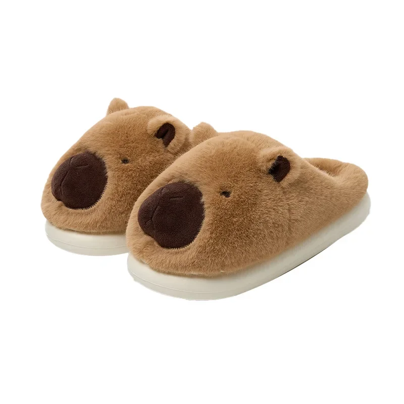 Ugly Cute Kapibala Cotton Slippers Women's Autumn and Winter New Home Non-slip Warm Internet Celebrant Hot Wool Slippers