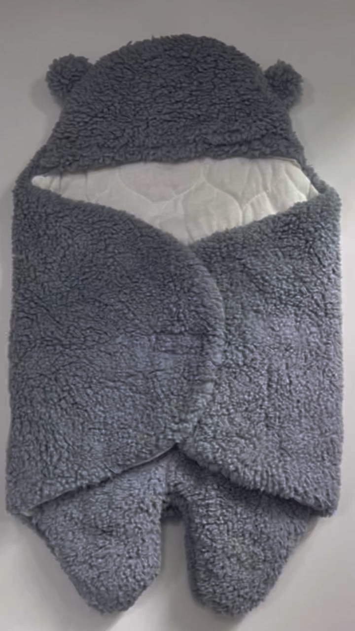 Cute Bear Baby Swaddle Winter Warm Super Soft Baby Cute Plush Fleece