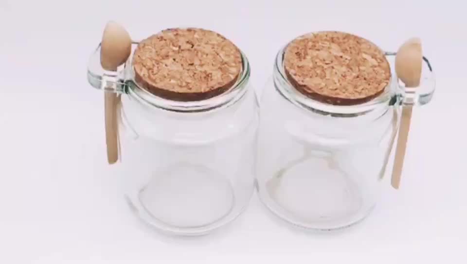 8 Oz Glass Jar With Wooden Spoon Premium 8oz Reusable Chefs Glass Spice