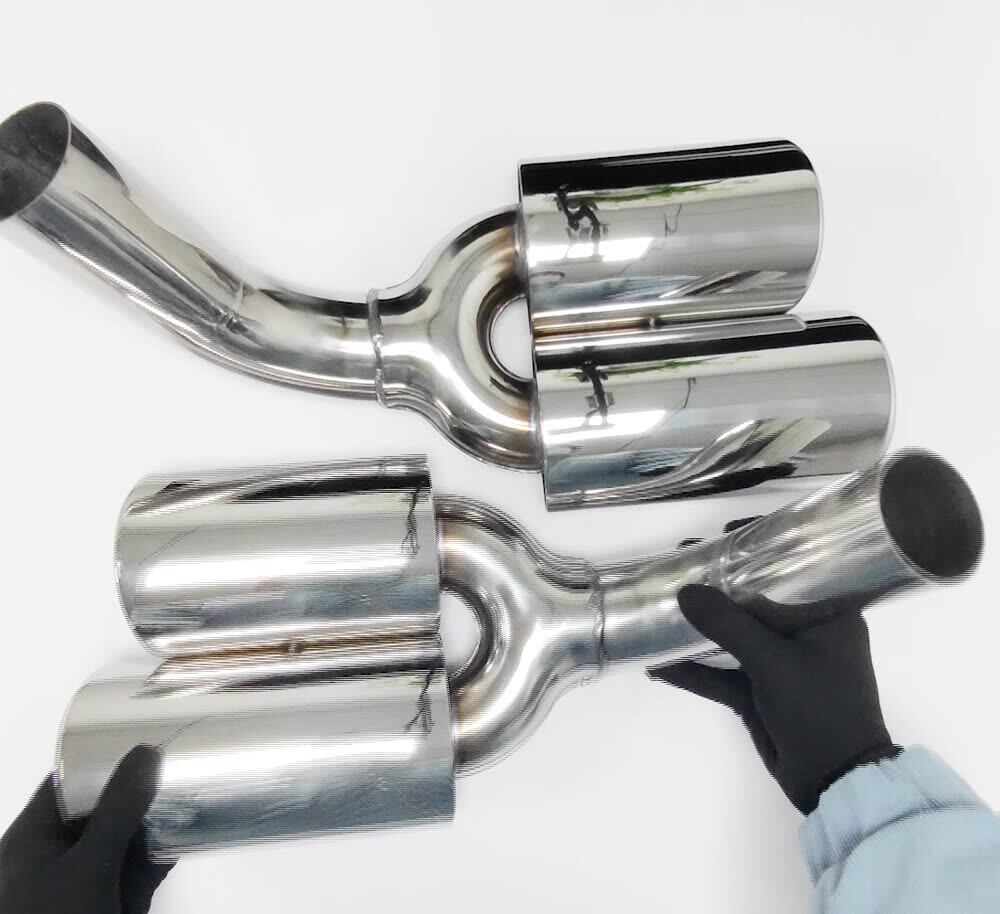 1 Pair Exhaust Pipe Tip Muffler Double Muffler Tip Stainless Steel Tail