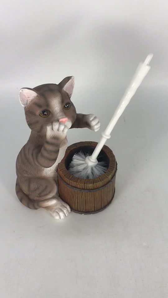 Resin Cute Charming Household Cat Pet Toilet Brush Holder Buy Toilet
