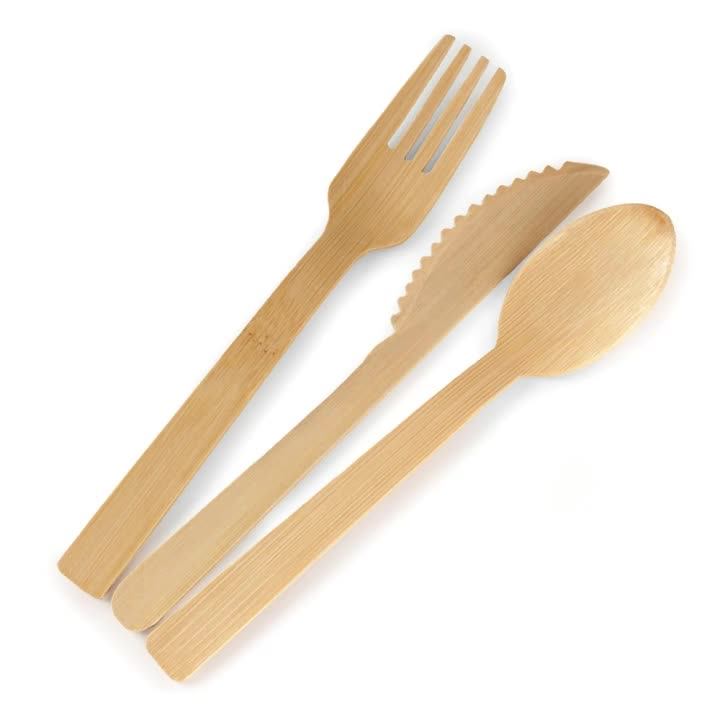 100pcs 300pcs Unit Disposable Bamboo Fork Spoon Knife Wooden Tableware/cutlery/flatware Set With