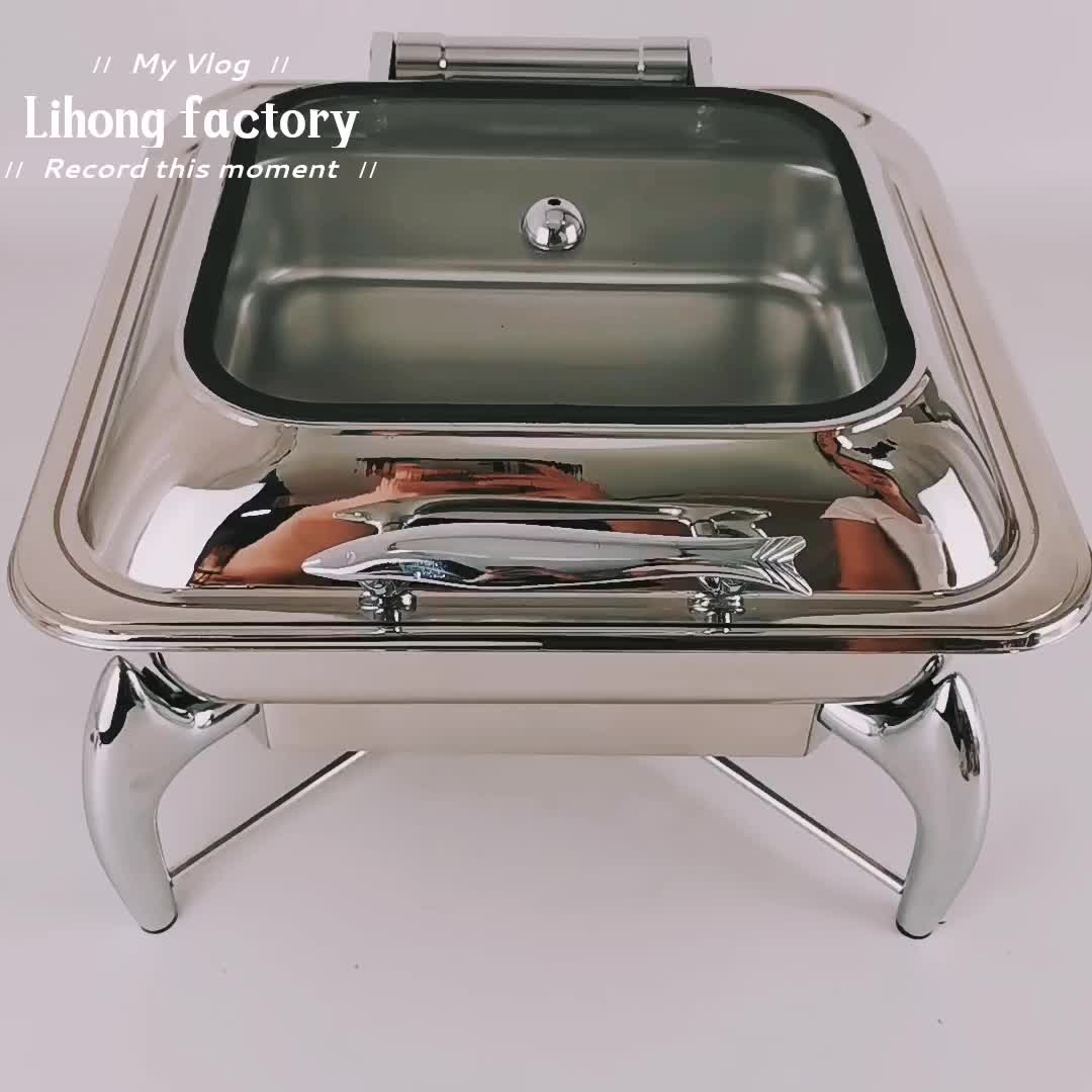 Hotel Equipment Best Selling Stainless Steel 6l Buffet Food Warmer Kitchen Chafing Dish For