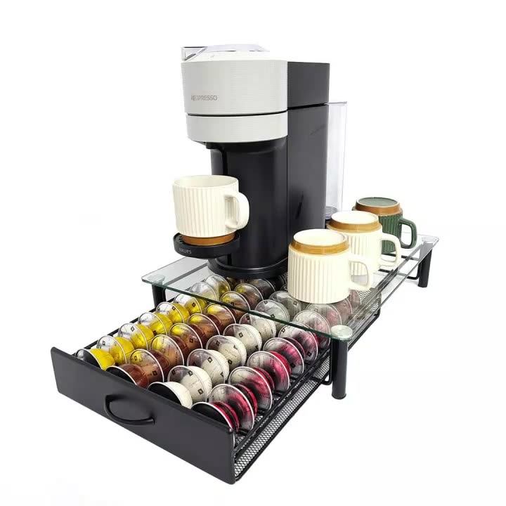 Vertuo Coffee Capsule Storage Drawer Tray For 40 Vertuoline Pods Holder