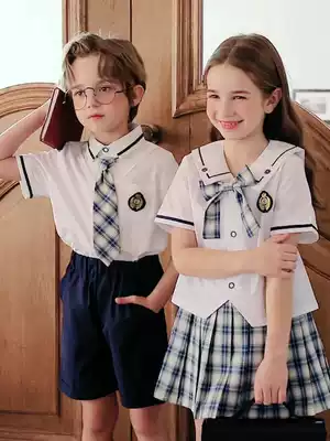 Kindergarten uniform summer dress children's school uniform suit summer jk uniform Primary School students British college style graduation class uniform