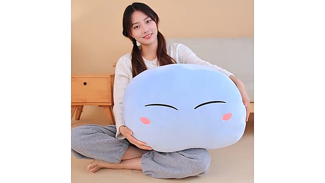 Coussin Peluche Rimuru – Anime Slime – 24 Cm – Coton PP – Lavable – Cadeau Pour Fans