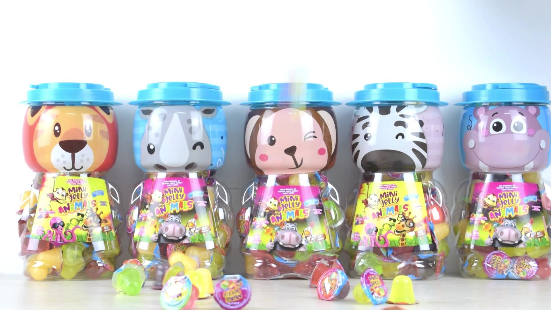 Mini Jelly Plastic Candy Doll Jar Mixed Fruit Jelly Fruit Shape Candy