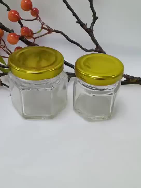 Wholesale 30ml/50ml/100ml Food Grade Empty Hexagon Clear Mini Jam Honey