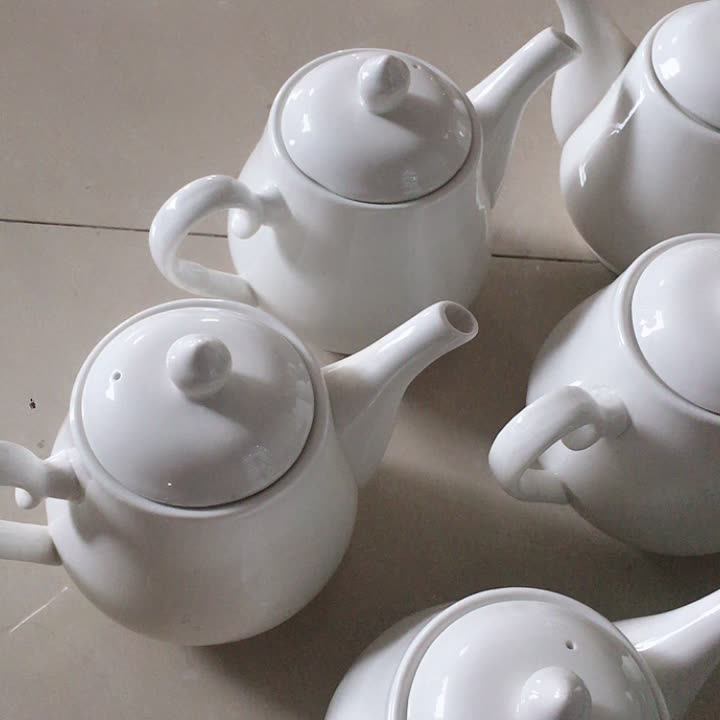 Chaoda 1000ml Personalized Oem Logo Porcelain Teapots Ceramic Wholesale