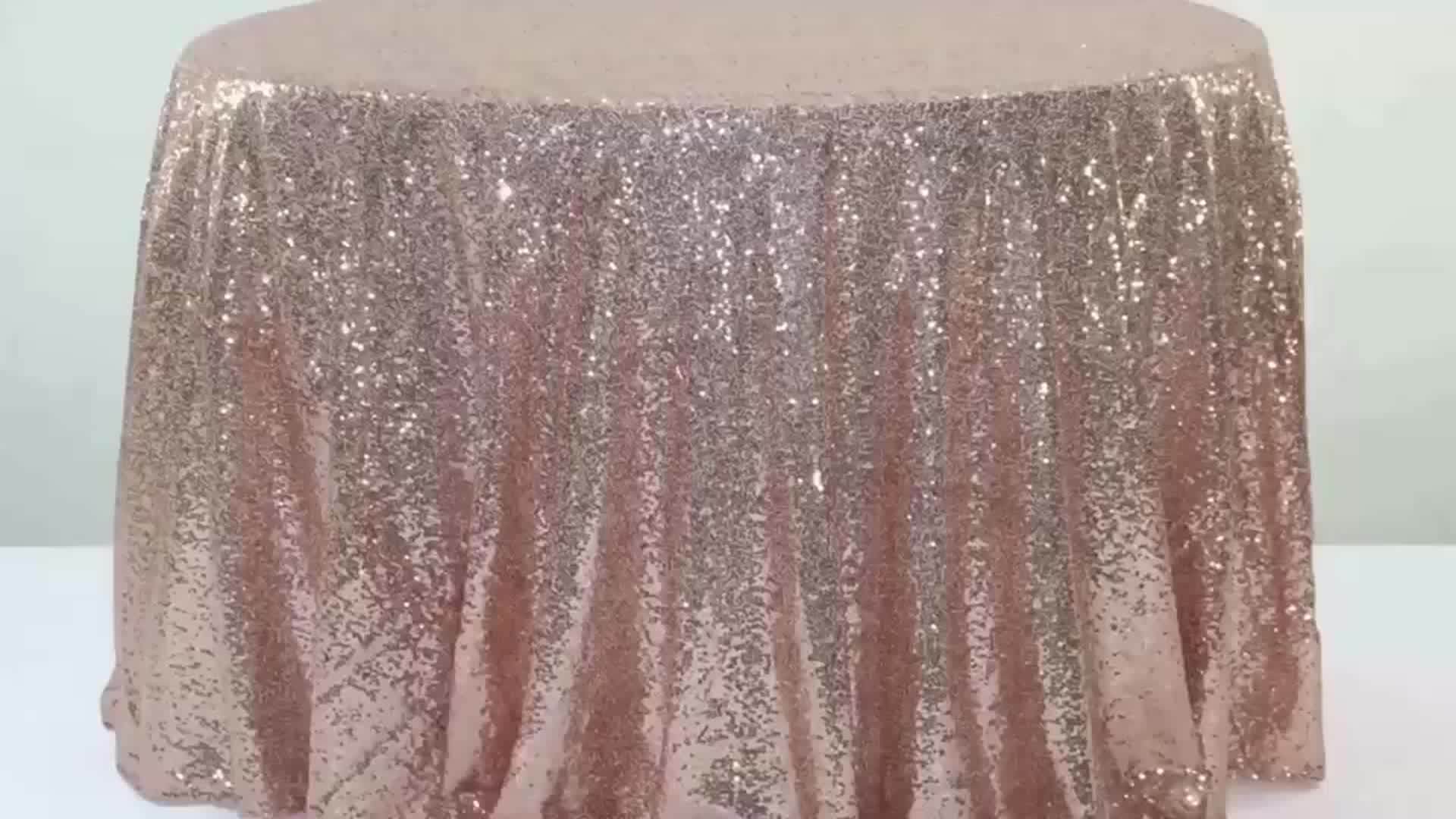 Silver Sequin Tablecloth Glitter Round Table Cloth Embroidered For Home