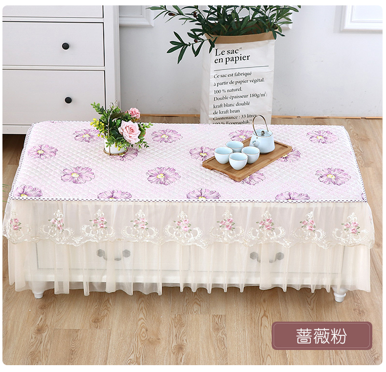 Tea table cover tea table sleeve cloth art lace table cushion bed head cupboard cover living-room TV cabinet dust cover tea table cloth