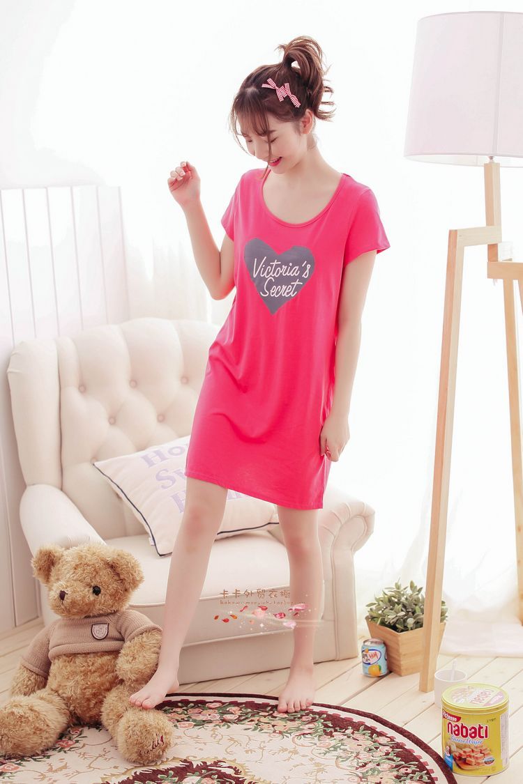 Đồ ngủ nữ mùa xuân và mùa hè ngọt ngào dễ thương ngắn tay nightdress vòng cổ bông dịch vụ nhà kích thước lớn thai sản dress cộng với chất béo váy