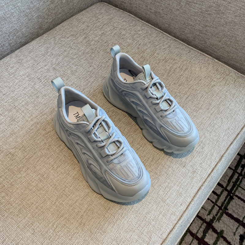 Nicole veve casual sneakers tide net red thick bottom lace up all-match leather dad shoes women's shoes