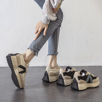 Nicole veve spring waffle shoes small brute waist women shoes 2022 new Agan dissolved shoes spring in thick bottom