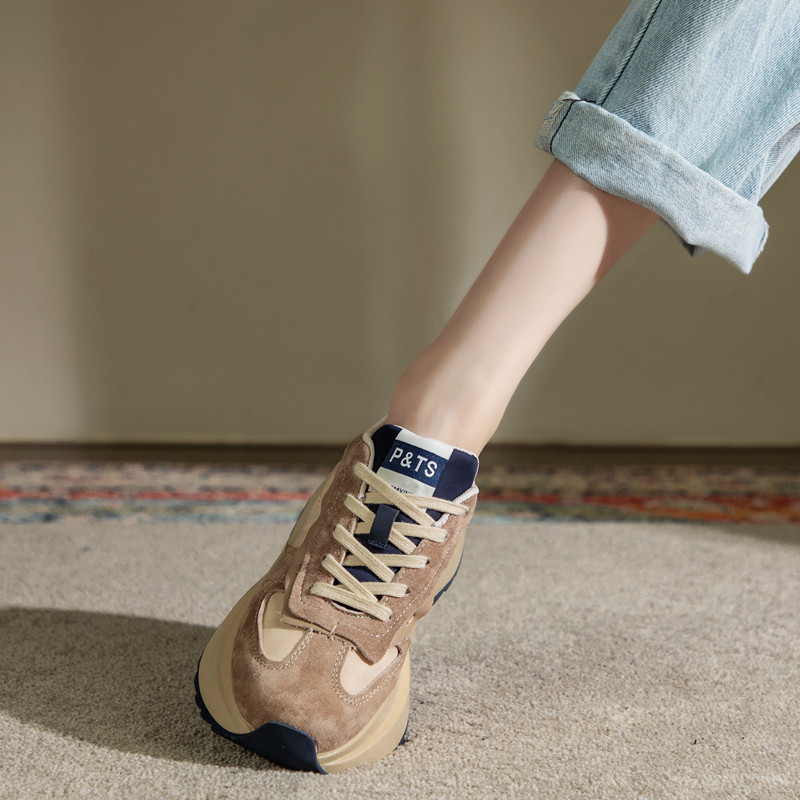 Nicole veve Aganwaff shoes girl 2022 Spring Pine Leather Pine Shoes Harbor Fengbo Shoes and Frying Street casual shoes