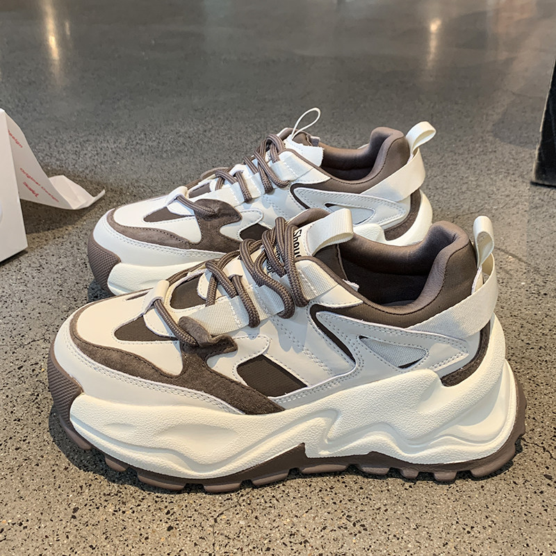 Nicole veve European and American style fried street thick-soled leather old shoes women's spring and autumn new 2022 popular women's shoes