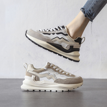 Nicole veve Agan shoes womens thick bottom heightening old daddy shoes ins Chains 2022 Spring new casual 100 hitch