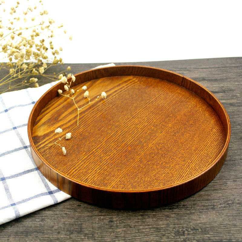Wooden Japanese and Korean refined three sets of discs, wooden trays, tea trays, fruit trays, dinner plates, hotel supplies