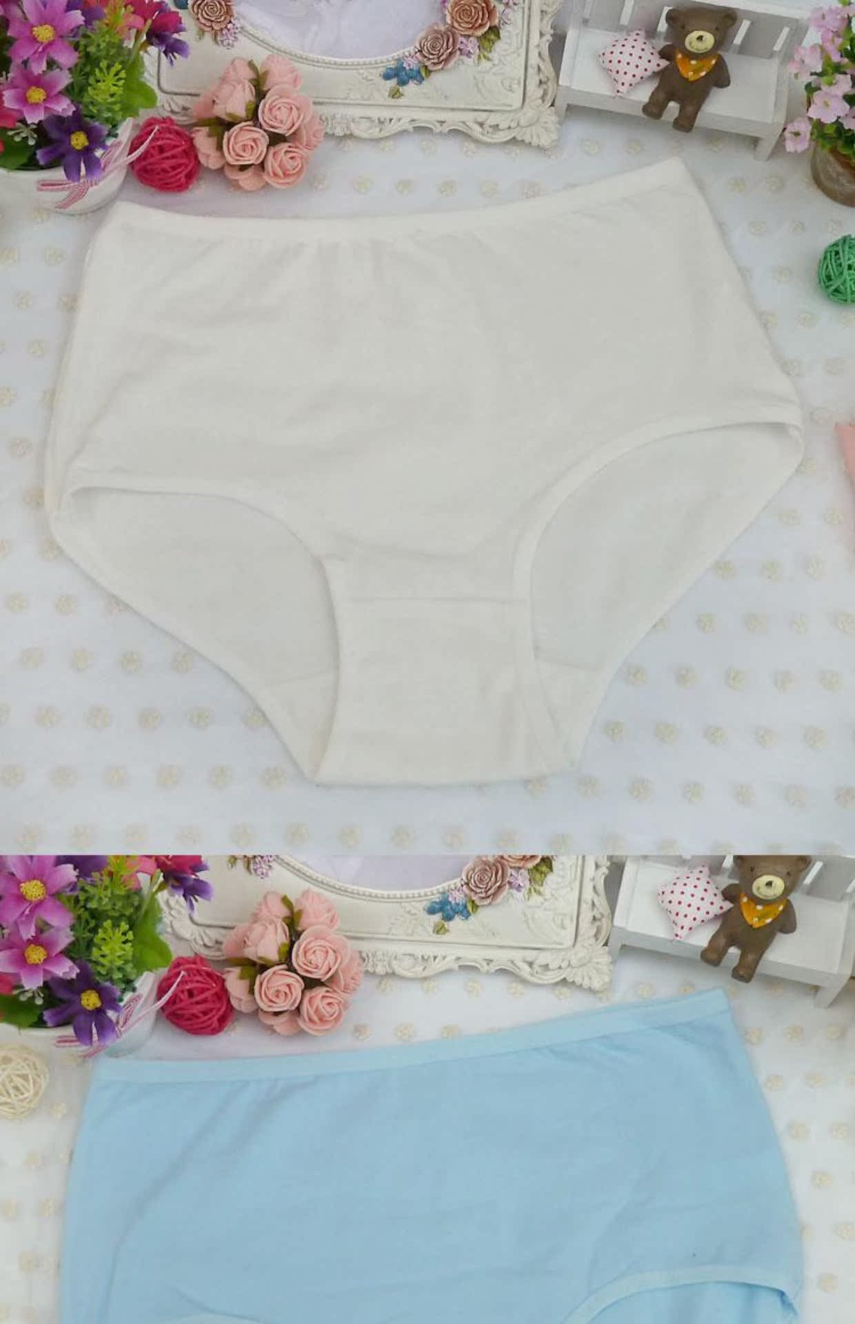 5 đồ lót phụ nữ cotton kích thước lớn cotton trắng đơn giản cao eo phụ nữ cotton hộp quà tặng đồ lót đồ lót siêu mỏng xuyên thấu