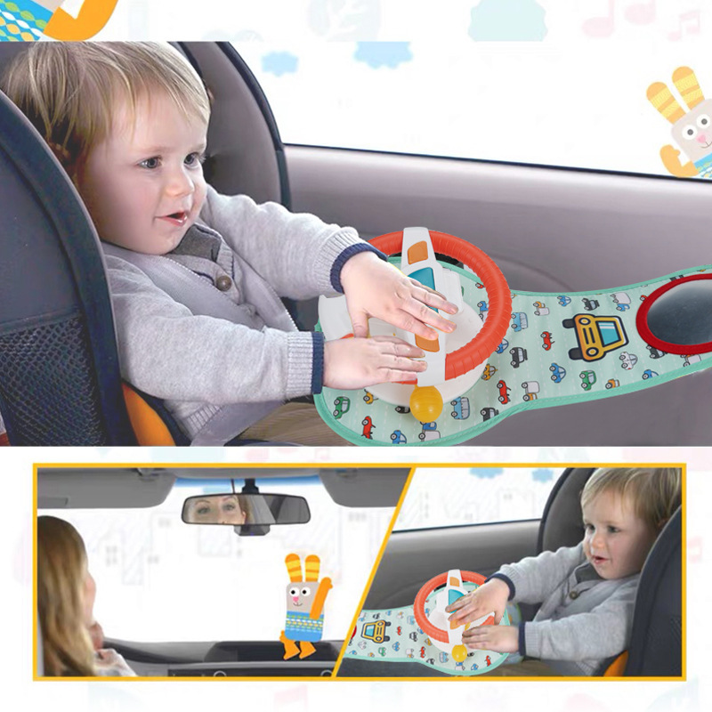 Children's steering wheel simulation driving simulation toy baby car car back seat driving baby stroller stroller walking baby