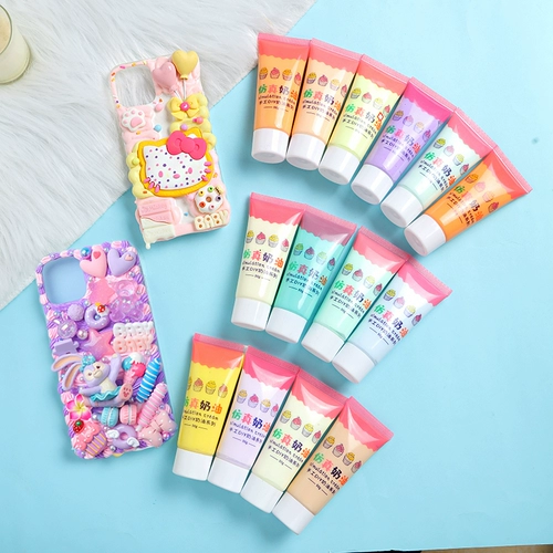 Кремовый набор материалов, барсетка, реалистичный чехол для телефона с аксессуарами, «сделай сам», поделки ручной работы