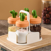 Meng glass seasoning Box Kitchen household storage seasoning bottle salt jar combination set food grade seasoning jar