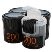 4 boxes of cotton swabs for picking out ears double-ended spiral ear scoop cotton swabs bamboo charcoal paper rods non-wood sticks for picking out ears black cotton swabs