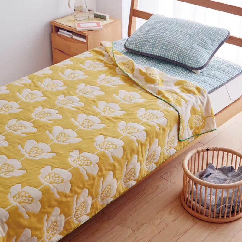 Exported Japanese Pure Cotton Blanket Gauze Air Conditioning Blanket Senchukai Thread Blanket Nap Blanket Large Plain Waffle Towel Blanket