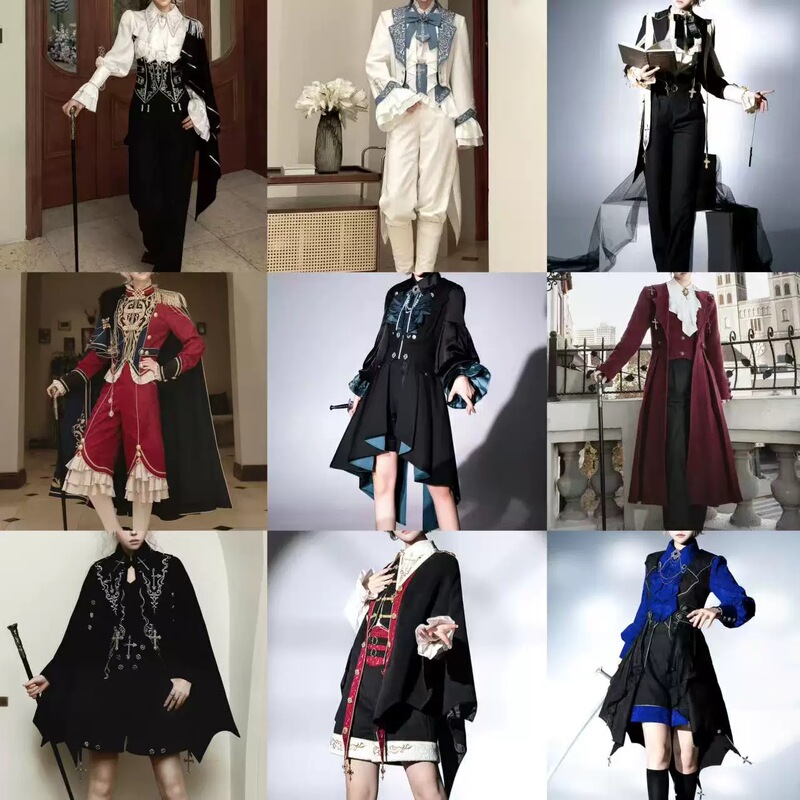 Original Lolita Dark Gothic Prince Outfit Retro Slim Fit Handsome Gay Knight Costume Unisex Pants Cosplay