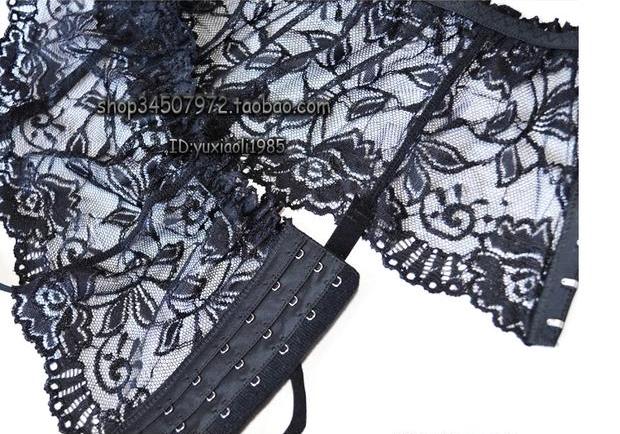 Đặc biệt cung cấp màu đen gợi cảm cung cấp đầy đủ ren sling trong suốt thêm rộng nhiều vòng ngực kích thước lớn thắt lưng thắt lưng nịt tất chân