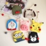 Handmade Đan Cartoon Key Bag Nữ Sinh viên Dệt Mini Kéo Khóa Bảo vệ Khóa dây kéo ví đựng chìa khóa nữ