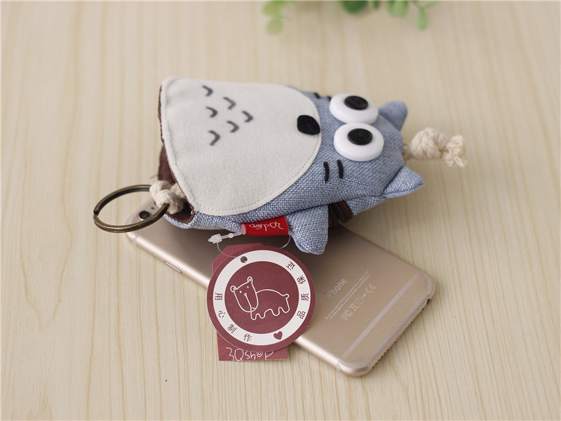 Sáng tạo mới DrawString đồng xu túi túi kéo khóa sinh viên nữ với túi vải hoạt hình làm bằng tay ví nữ dễ thương
