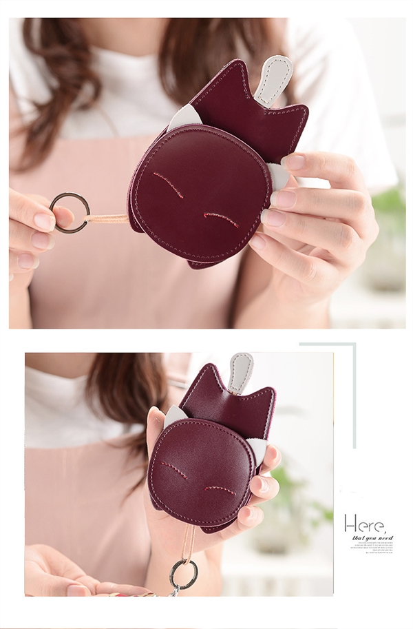 Mới đơn giản dễ thương lady anime mèo khóa túi mặt dây chuyền sinh viên Hàn Quốc móc chìa khóa xe hơi - Trường hợp chính ví nam da thật