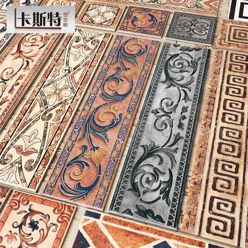 Waveguide line antique brick living room skirting line dining room tile line frame kitchen and bathroom waist line mosaic aisle side line