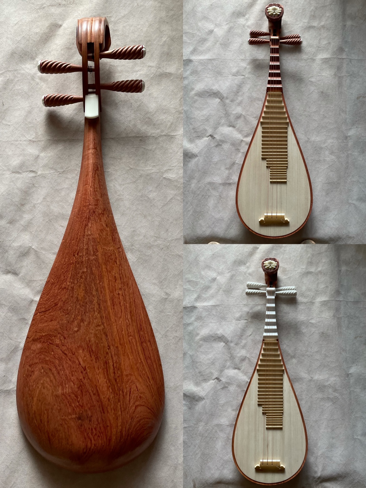 Guyi Sumu Adult Pipa Brazilian rosewood Examination Professional Playing Pipa Shell Carving Redwood Polished Pipa