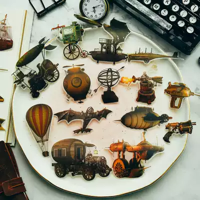 Judy handmade vintage hand account material TN punk steam era flight junkjournal material