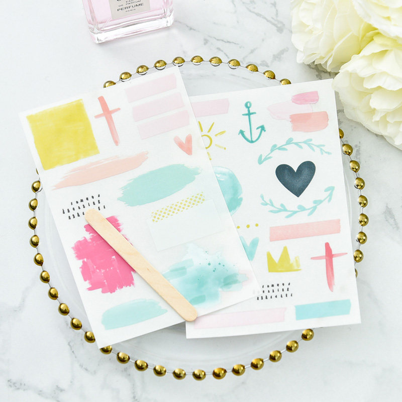 Judy Hand Surmounted Ledger Material Flat Press Feel Post Transfer Printed Paper Scraped Scraped water color transfer paste 2 pieces