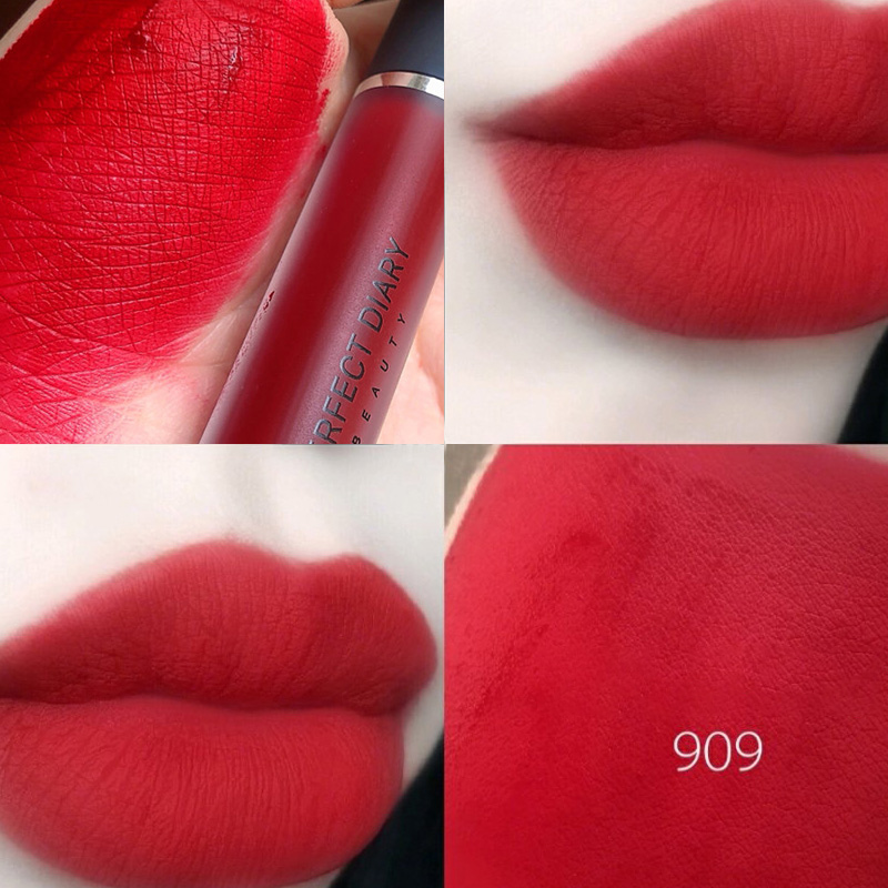 Perfect Diary Lip Glaze 909 Small Waltz Velvet Velvet Lipstick V08 Matte Matte V05 Schoolgirl V01