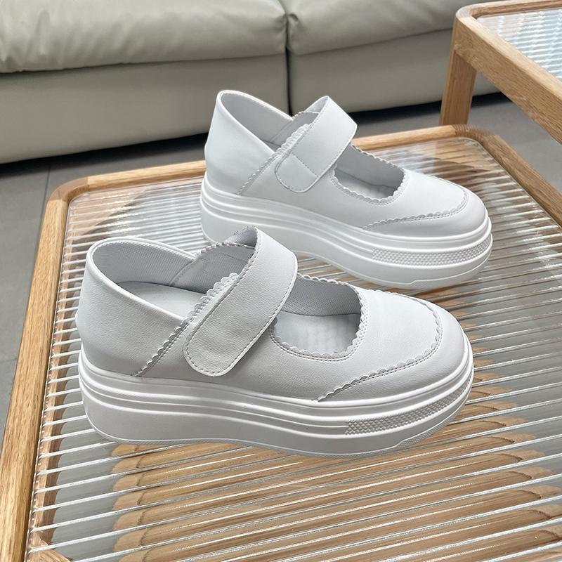 Women's Height-Increasing White Sneakers with Thick Soles, New Spring 2025 Model, Dual-Wear Nurse Shoes with Velcro Fasteners Women's Height-Increasing White Sneakers with Thick Soles, New Spring 2025 Model, Dual-Wear Nurse Shoes with Velcro Fasteners