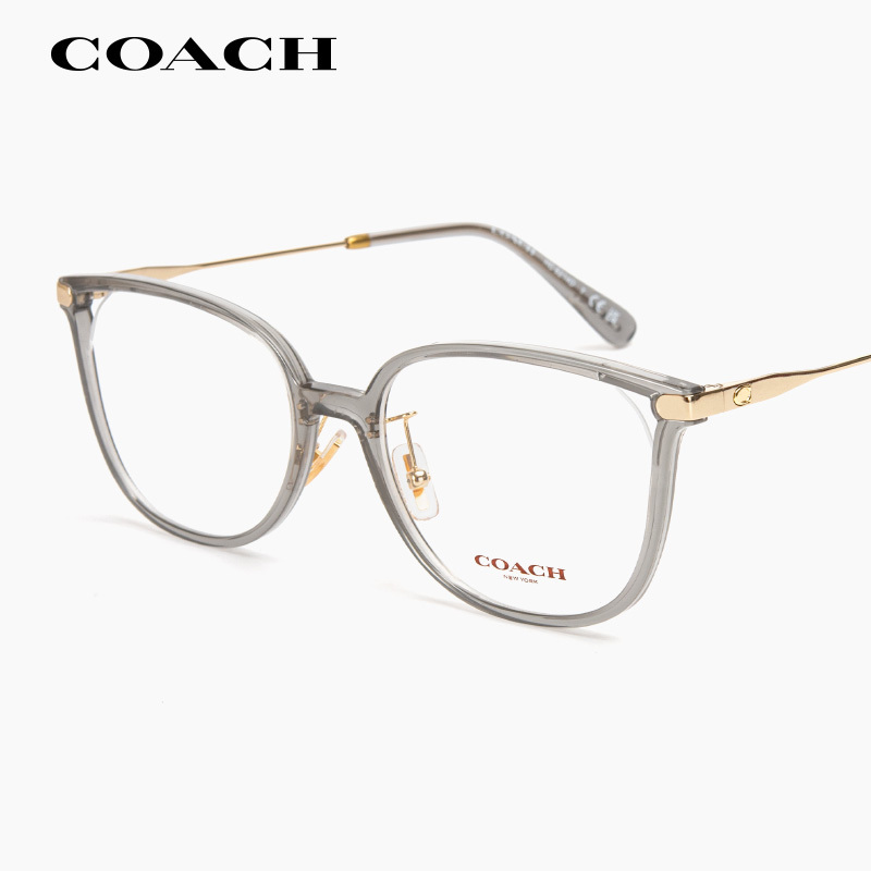 Coach Eyeglass Frames, Fashionable Women's Transparent Plain Face-Slimming Versatile Acetate Prescription Eyeglass Frames Ohc6214