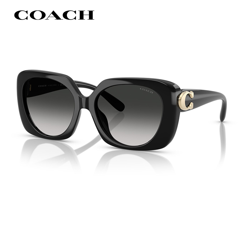 Coach Sunglasses for Women Hc8422 Square Large Frame Trendy Fashion Plain Driving Sunshade Large C Logo Sunglasses