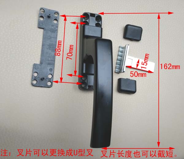Aluminum alloy old 50 break bridge outside push open window hand lock glass curtain window window and straight fork transmission lock